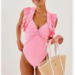 Lilly Pulitzer Pink Ruffled One-Piece Swimsuit